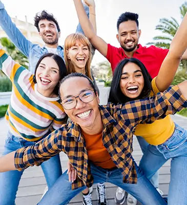 group of diverse young adults