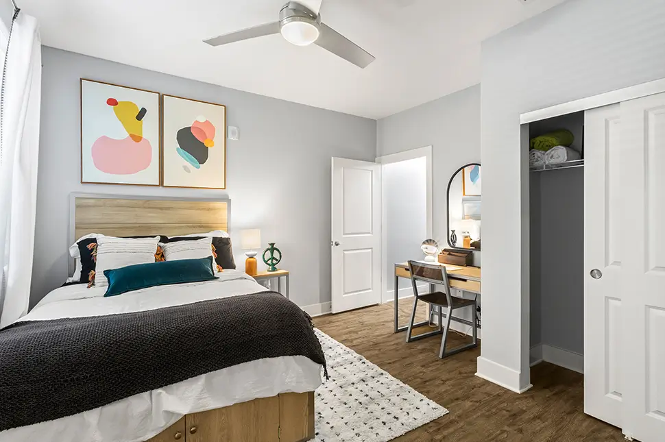 furnished apartment bedroom