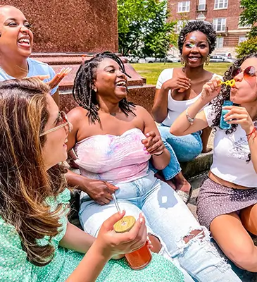 group of diverse happy young adults